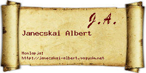 Janecskai Albert névjegykártya